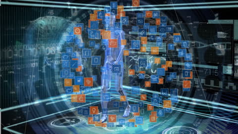 Futuristic Holographic Network with Digital Data Nodes