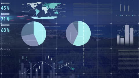 Digital Data Processing Interface with Global Business Concept