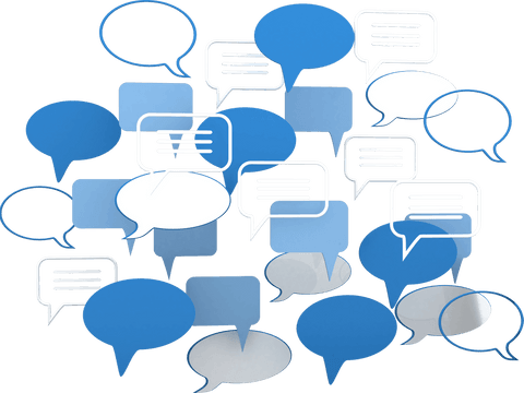 transparent overlapping blue speech bubbles symbolizing communication - Download Free Stock Videos Pikwizard.com