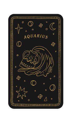 aquarius zodiac card illustration on transparent background - Download Free Stock Videos Pikwizard.com