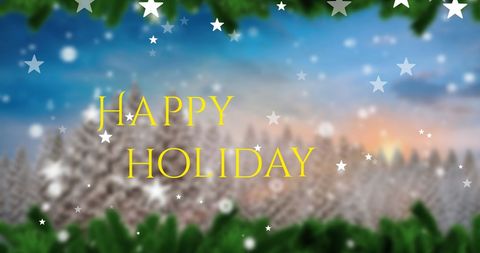 Festive Holiday Greeting with Winter Landscape Background - Download Free Stock Images Pikwizard.com
