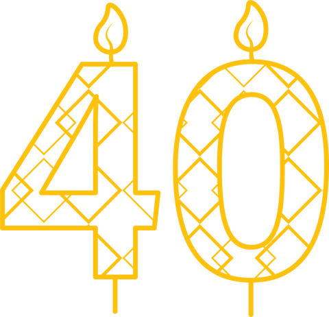 Transparent Yellow 40 Birthday Candle with Geometric Pattern - Download Free Stock Videos Pikwizard.com
