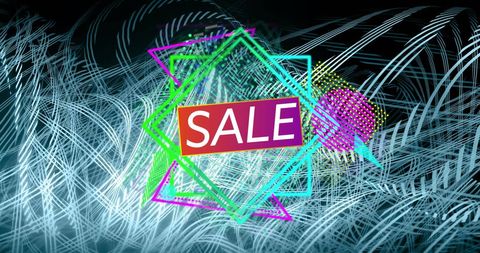 Abstract Geometric Sale Banner with Dynamic Light Effects - Download Free Stock Images Pikwizard.com