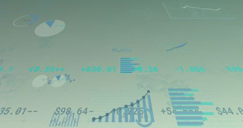 Financial Data and Graphs over Green Background for Business - Download Free Stock Images Pikwizard.com