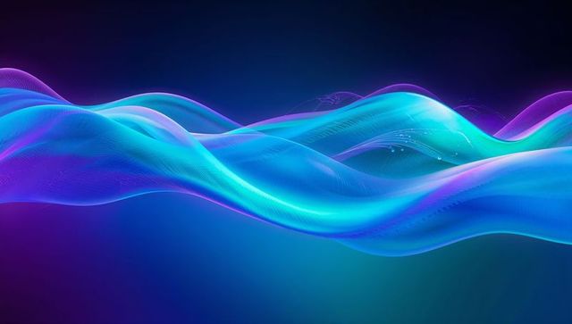 Flowing Neon Ribbons in Cyan and Magenta with Gradient Glow and Dynamic Motion