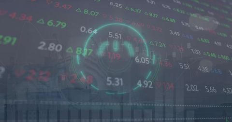 Power Button Overlaid on Stock Market Data and Digital Presentation - Download Free Stock Images Pikwizard.com