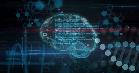 Digital Brain Interface with DNA and Data Processing Elements - Download Free Stock Images Pikwizard.com