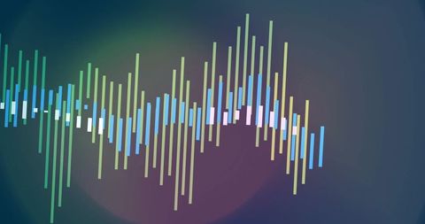 Colorful digital waveform display with vertical bars