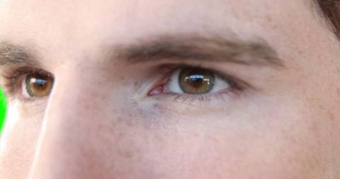 Close-up of Focused Brown Eyes with Intense Gaze
