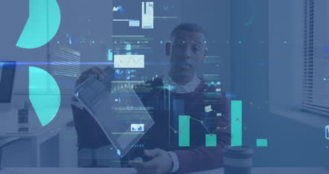 Professional Presentation with Digital Graphics Overlay