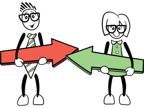 cartoon characters holding colorful transparent arrows - Download Free Stock Videos Pikwizard.com