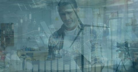 Engineer Analyzing Financial Data on Renewable Energy Project