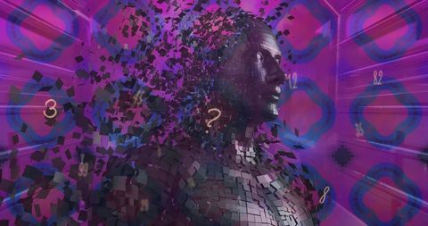 Abstract Digital Humanity with Data Processing Elements - Download Free Stock Images Pikwizard.com