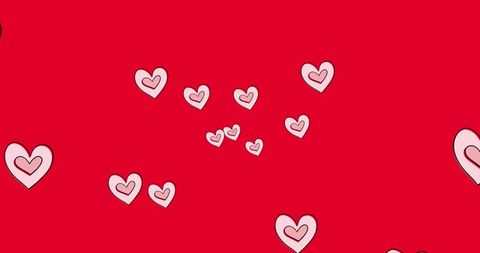 Pink Hearts on Vibrant Red Background for Valentine's Day - Download Free Stock Images Pikwizard.com