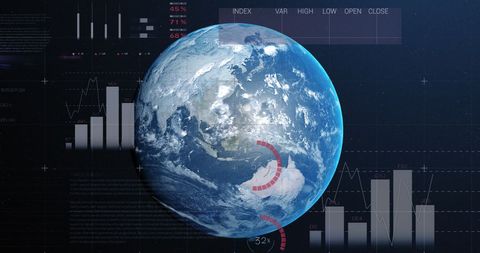 Global Fintech Visualization Merging Earth and Financial Data - Download Free Stock Images Pikwizard.com