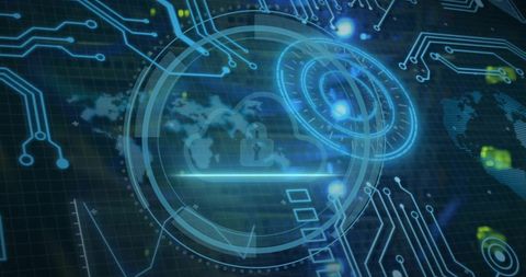 Cyber Security Concept with Padlock and Circuit Board Visualization - Download Free Stock Images Pikwizard.com