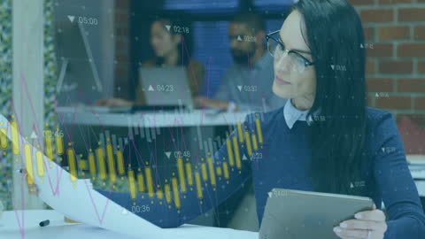 Business Team Analyzing Data Charts in Modern Office