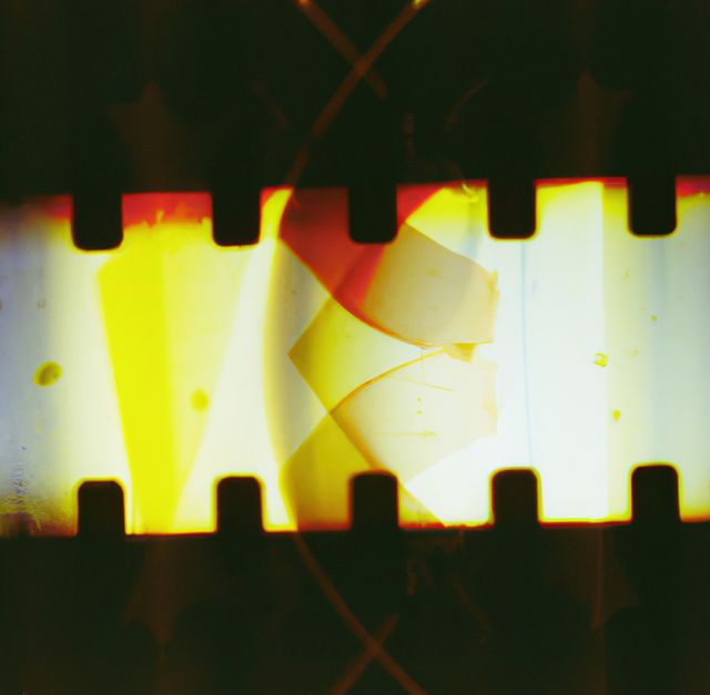Image of close up of film light leak overlay. Light, camera, film and photography concept.