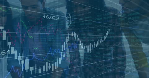 Global Team Analyzing Financial Charts in Modern Office