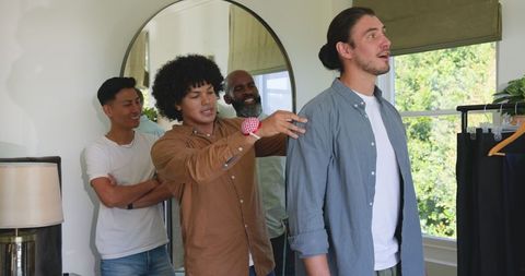 Friends Enjoying Celebration at Home with Joy