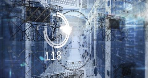 Futuristic City with Digital Cockpit Interface