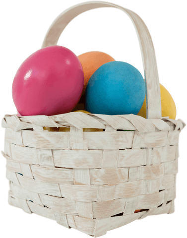 colorful easter eggs in white wicker basket on transparent background - Download Free Stock Videos Pikwizard.com
