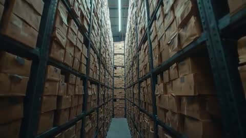 Pushing Forward Through Warehouse Storage Aisle During Stock Audit