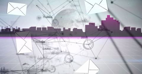 global network connections with digital cityscape background - Download Free Stock Images Pikwizard.com