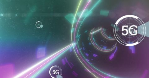 High-Speed 5G Network Tunnel with Digital Interface - Download Free Stock Images Pikwizard.com