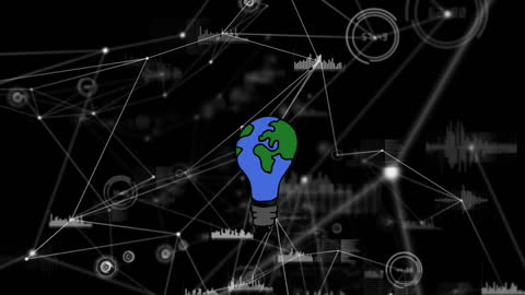 Innovative Global Network Concept with Earth-Shaped Lightbulb