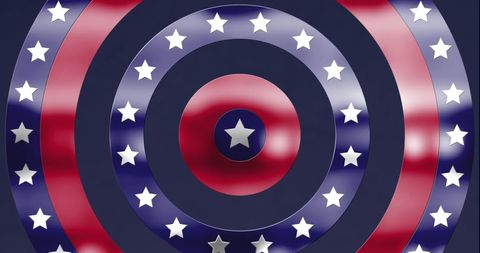 Abstract American Flag Circles with Stars Design