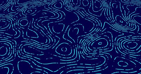 Dynamic pattern of winding blue lines creating a mesmerizing gradient on a dark blue background. Elegantly represents movement and flow, making it perfect for digital wallpaper, creative design backgrounds, or animation projects showcasing art and technology themes.