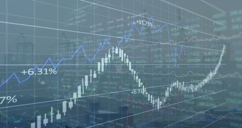 Financial Graphs with Cityscape Background Reflecting Market Trends - Download Free Stock Images Pikwizard.com