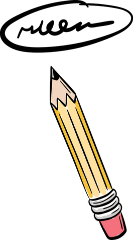 Transparent pencil illustration for school and writing projects