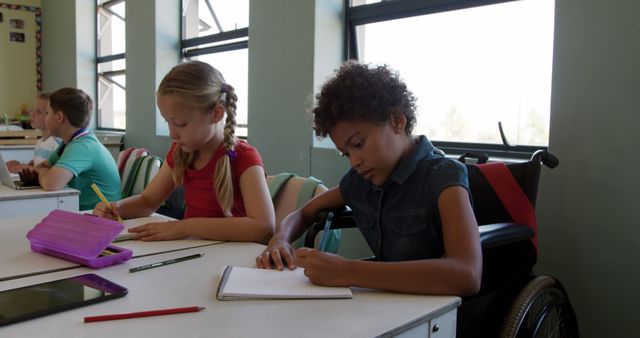 Children Studying in Classroom with Books and Tablets - Download Free Stock Images Pikwizard.com