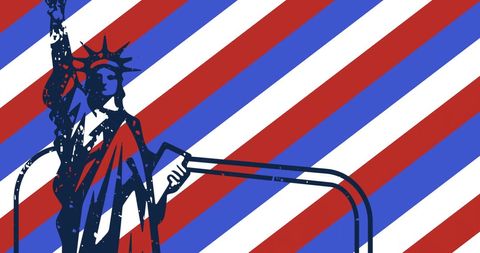 Statue of Liberty with USA Flag Background - Download Free Stock Images Pikwizard.com