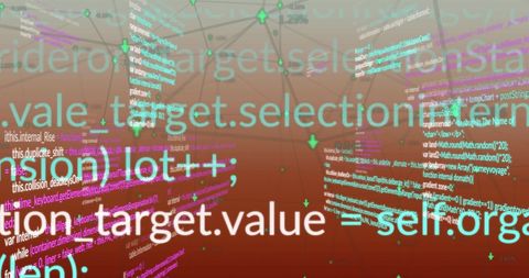 Digital Network and Data Processing on Red Background - Download Free Stock Images Pikwizard.com