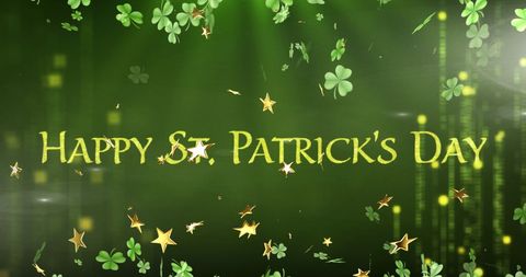 Festive St. Patrick's Day Greetings with Clovers and Stars - Download Free Stock Images Pikwizard.com