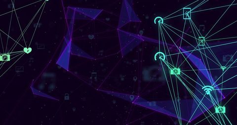 Abstract Global Network with Digital Icons and Plexus Lines - Download Free Stock Images Pikwizard.com