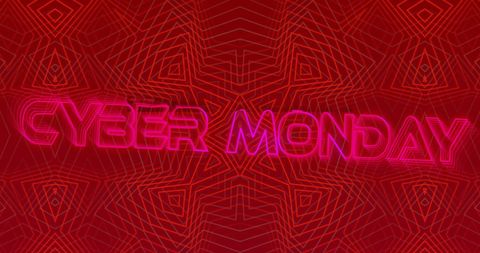Cyber Monday Neon Glow on Abstract Red Background - Download Free Stock Images Pikwizard.com