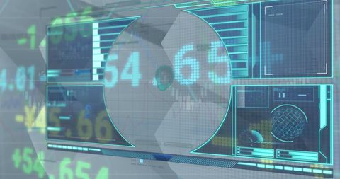 futuristic digital interface displaying stock market data - Download Free Stock Images Pikwizard.com