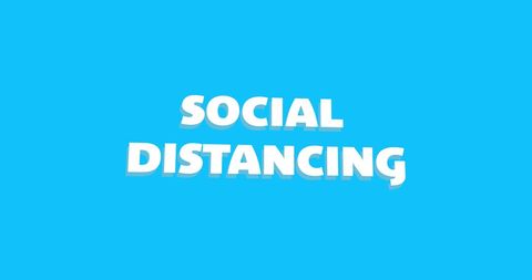 Social Distancing Text on Bright Blue Background - Download Free Stock Images Pikwizard.com
