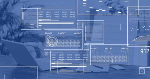 Data Processing Interfaces on Office Workstation in Modern Workspace - Download Free Stock Images Pikwizard.com