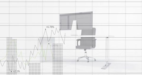 Financial Data Overlapping Modern Office Space Showing Business Growth - Download Free Stock Images Pikwizard.com
