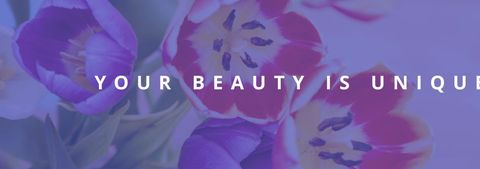 Vibrant tulips with inspirational quote encouraging unique beauty