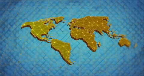 Digital Global Map with Network Connectivity Overlap - Download Free Stock Images Pikwizard.com