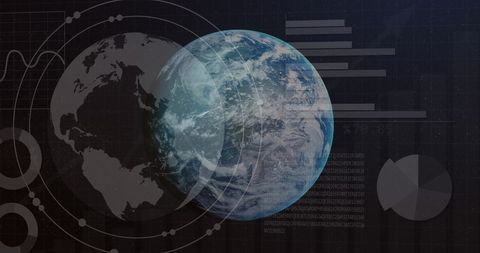 Digital Globe with Data Visualizations Overlay - Download Free Stock Images Pikwizard.com