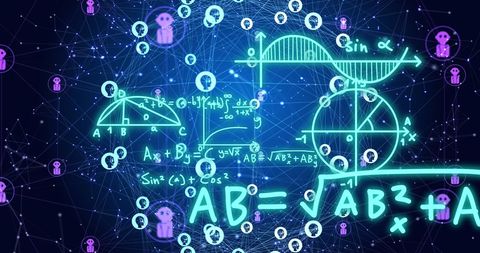 Digital AI Data Processing with Mathematical Formulas - Download Free Stock Images Pikwizard.com