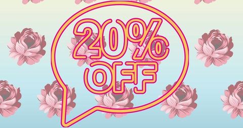 Retro style 20 percent off promotion design