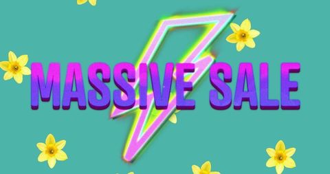 Bold massive sale advertisement with lightning bolt